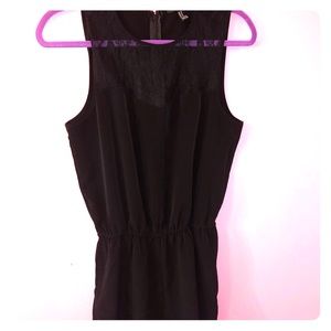 Black romper with lace detail